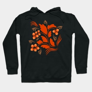 Folk flowers floral art print Flowers abstract art Hoodie